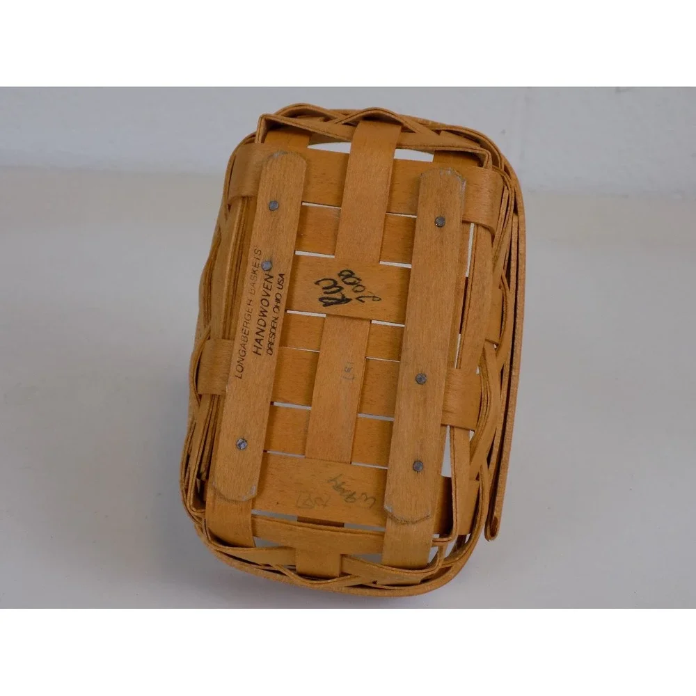 Parsley Booking Basket w/ Plaid Liner Protector & Card 2000 Longaberger Vintage